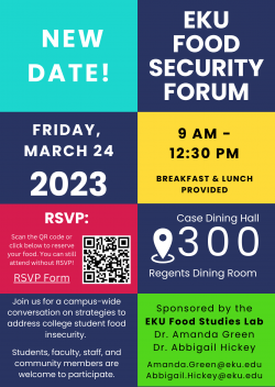 Flyer for EKU Food Security Forum on Friday March 24 9-12:30